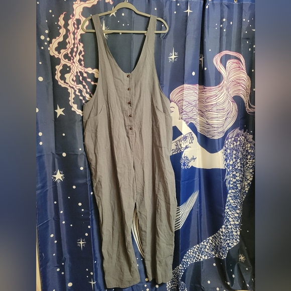 Amazon Pants - Amazon Sleeveless Button-Front Jumpsuit in Gray